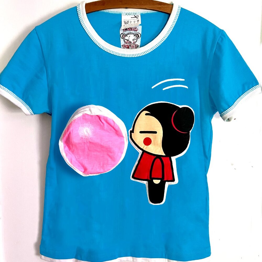 RARE PUCCA BUBBLEGUM - T-shirt with Cute Zipper-Pocket - NEW!